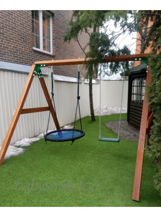 Дерев'яний будиночок для дітей з гіркою Spielplatz